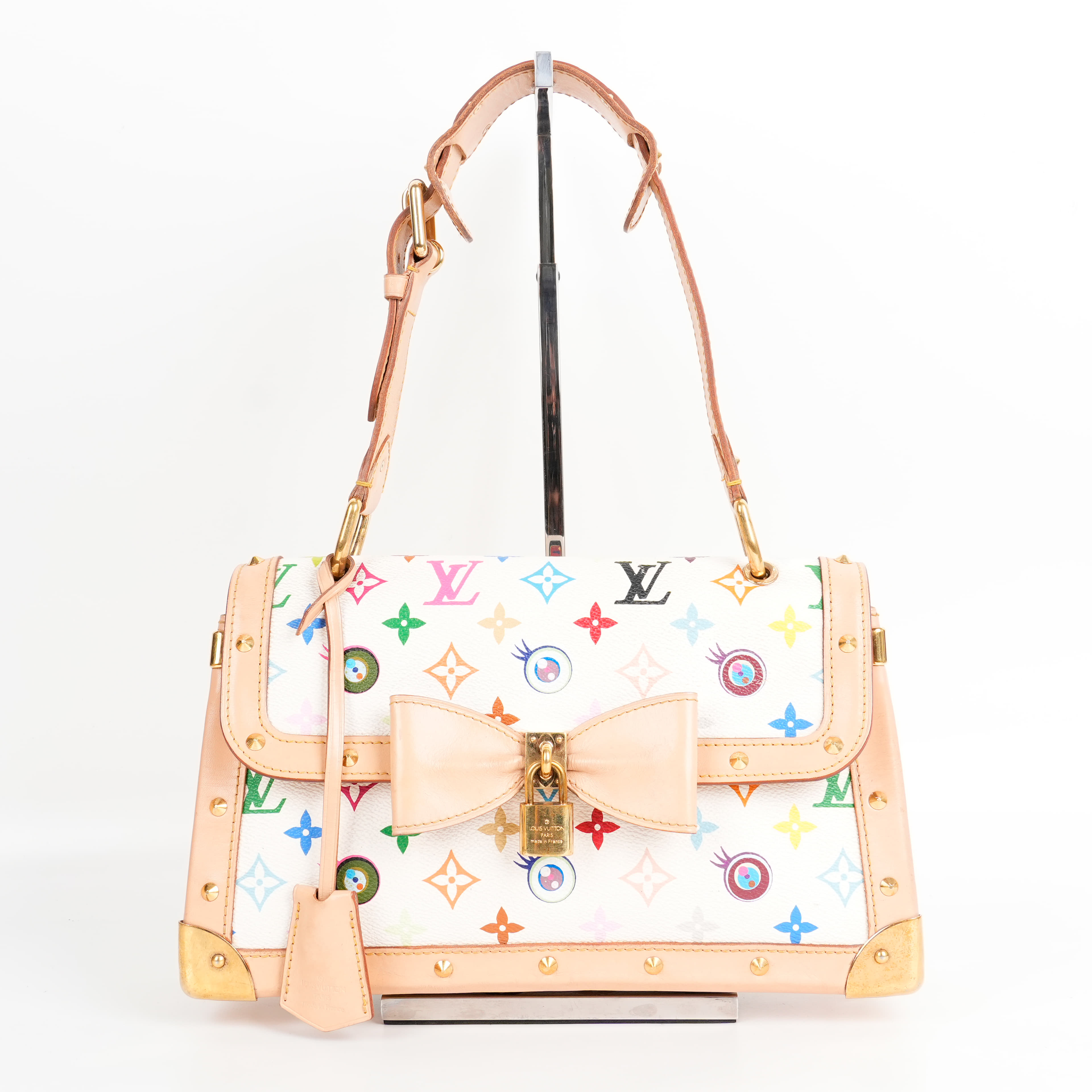 Louis Vuitton x Takashi Murakami Eye Need You Bag White Multicolored Gold Hardware