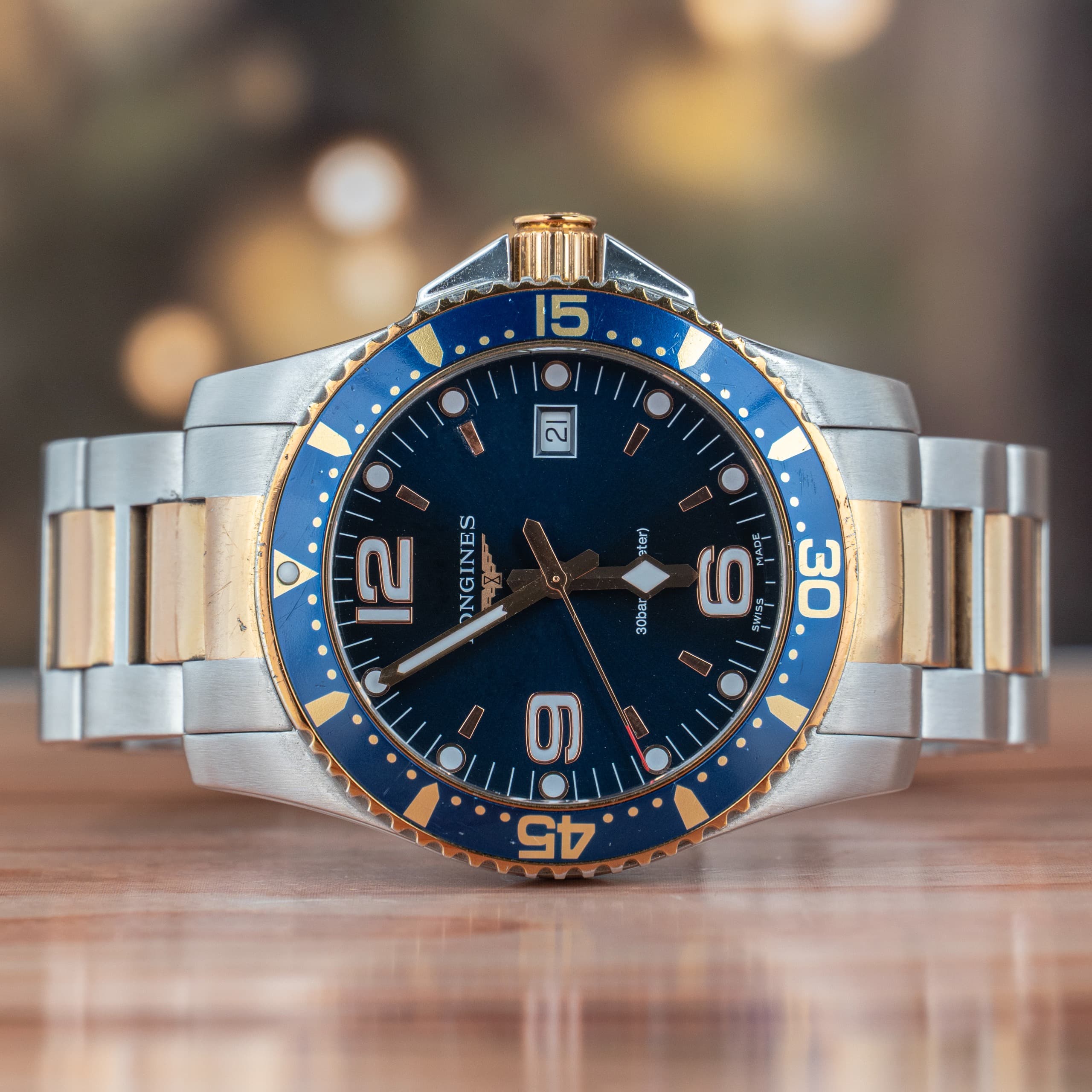 Longines Hydro Conquest 41 MM Blue Dial Steel Quartz Watch L3.740.3.98.7