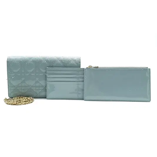 Christian Dior Patent Cannage Chain Crossbody Bag