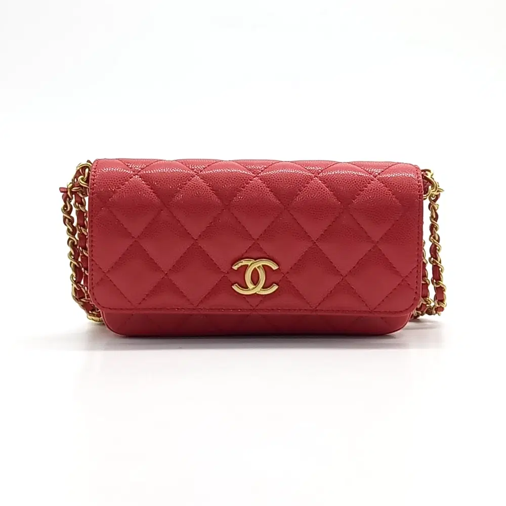 Chanel Caviar Double Chain Crossbody Bag