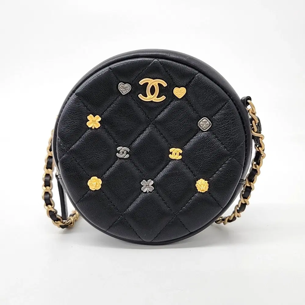 Chanel charm round mini crossbody bag