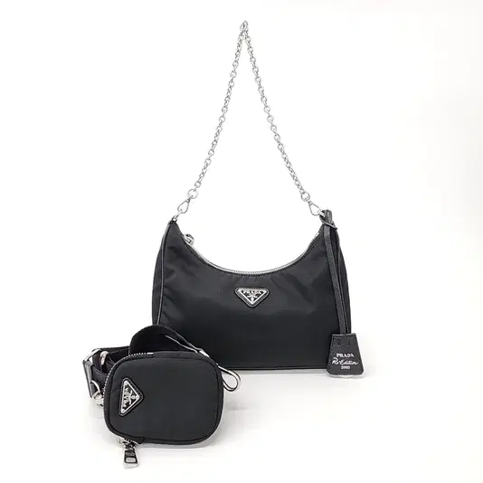 Prada Re-Nylon Tessuto Chain Strap Hobo Bag (1BH204)