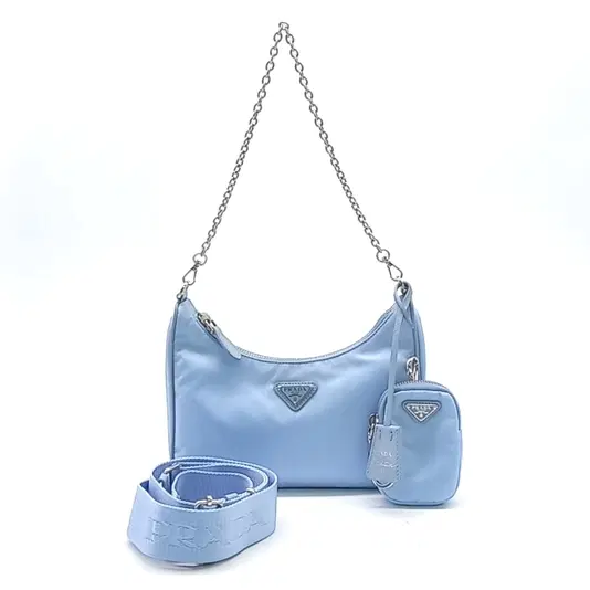 Prada Re-Nylon Tessuto Chain Strap Hobo Bag