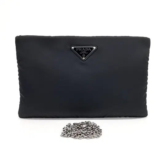 Prada Fabric Chain Crossbody & Clutch-Hover-Image