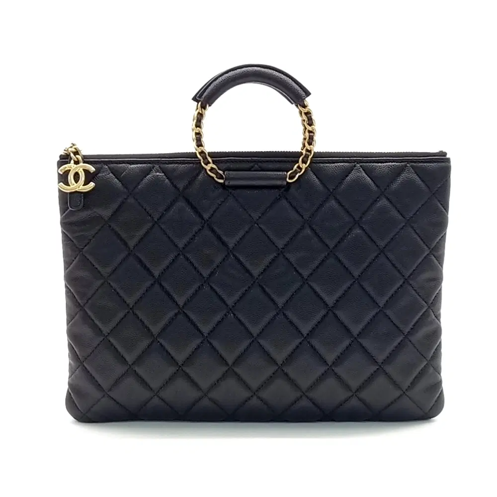 Chanel caviar loop clutch