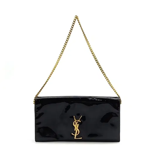 Saint Laurent Patent Monogram Chain Shoulder Bag (634211)-Hover-Image