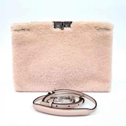 Fendi Shearling Clutch and Shoulder Bag (8BP102)
