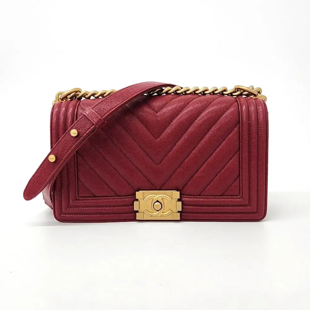 Chanel Chevron Caviar Boy Bag Medium