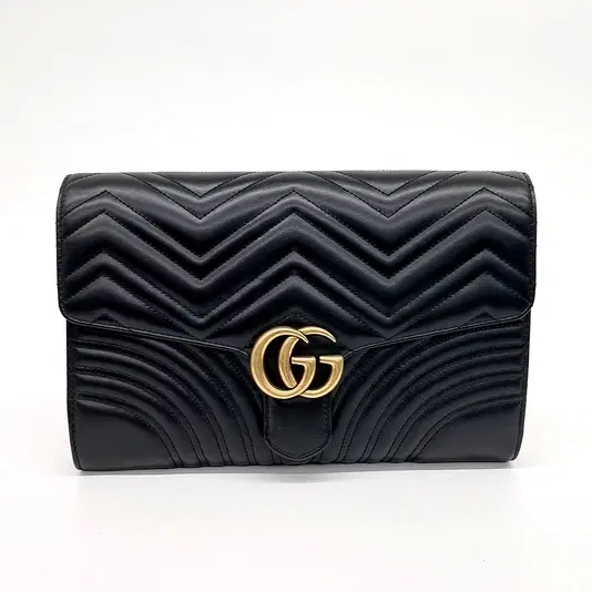 Gucci Marmont Matelassé Clutch (498079)-Hover-Image