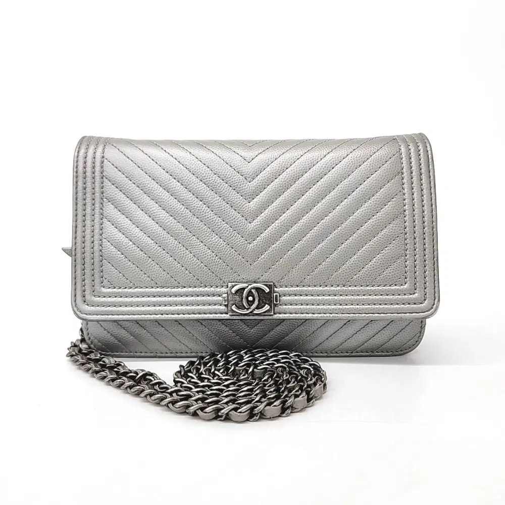 Chanel Caviar Chevron WOC Mini Crossbody Bag A80287