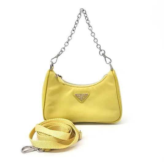 Prada Tessuto Chain Strap Mini Hobo Bag