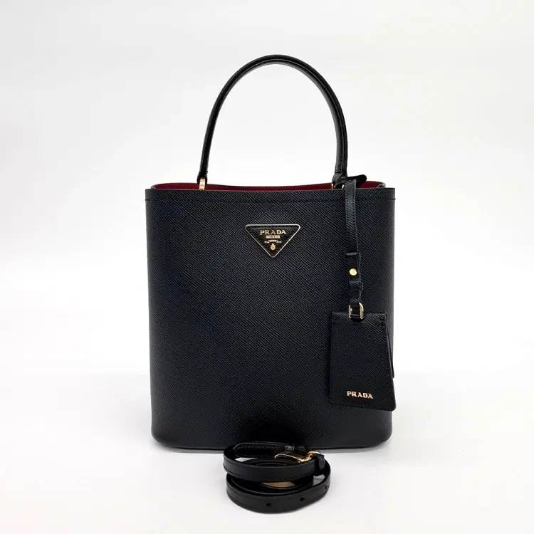 Prada Saffiano Double Tote and Shoulder Bag (1BA212)-Hover-Image
