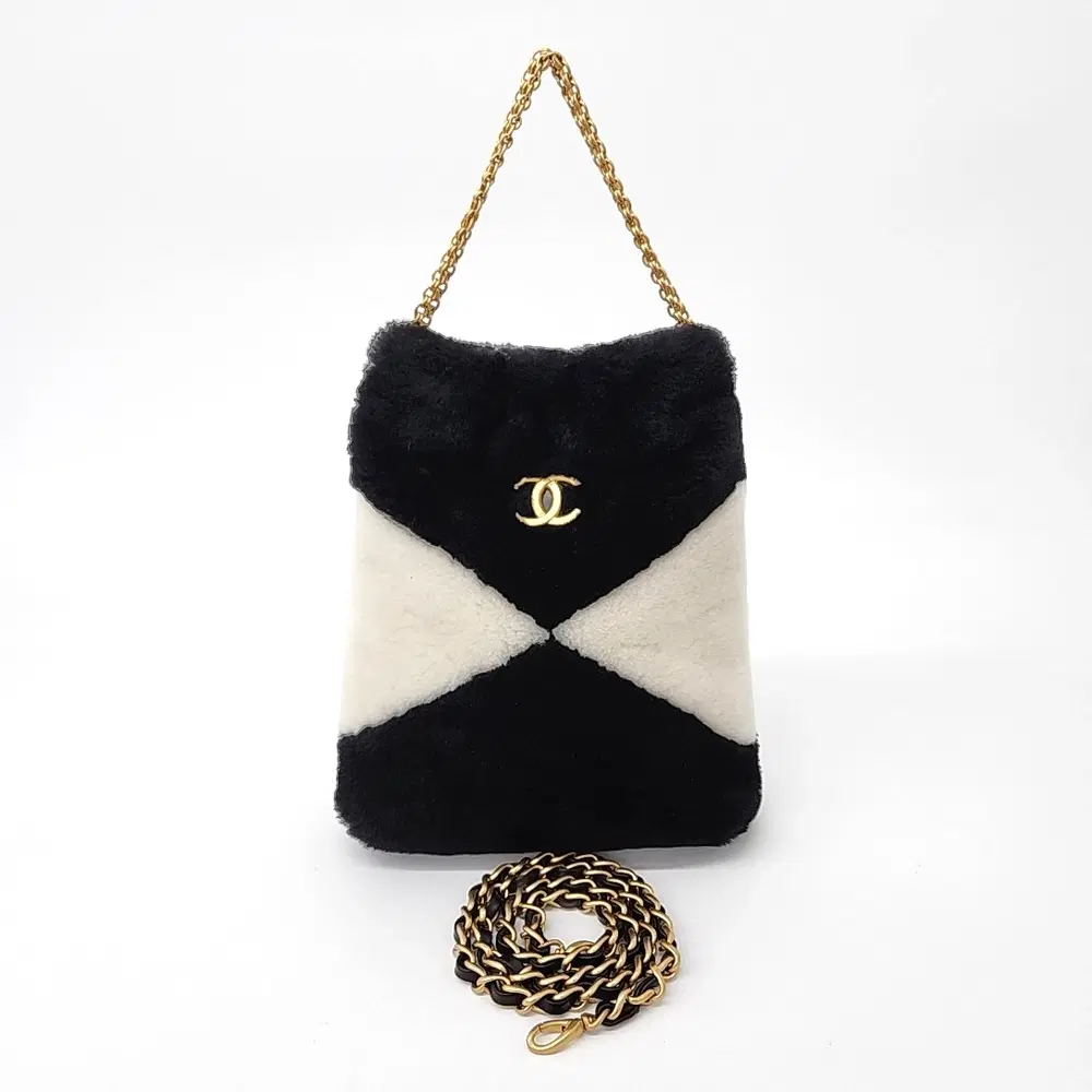 Chanel shearling tote and shoulder bag