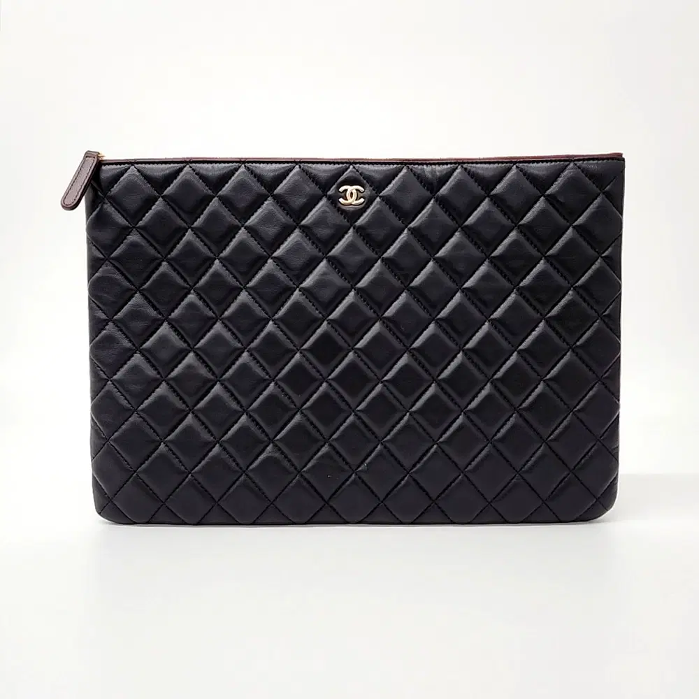Chanel Lambskin Clutch Large