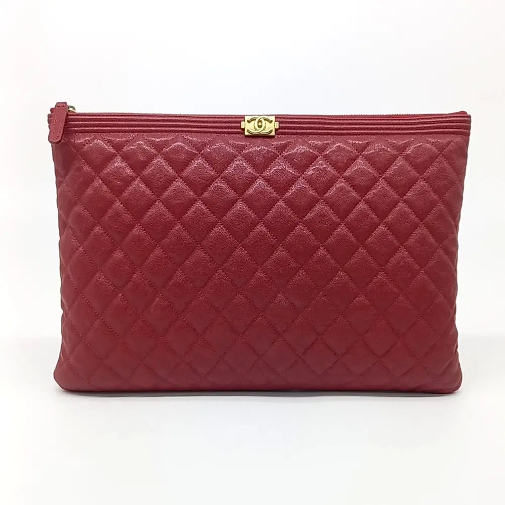 Chanel Caviar Boy Clutch Large