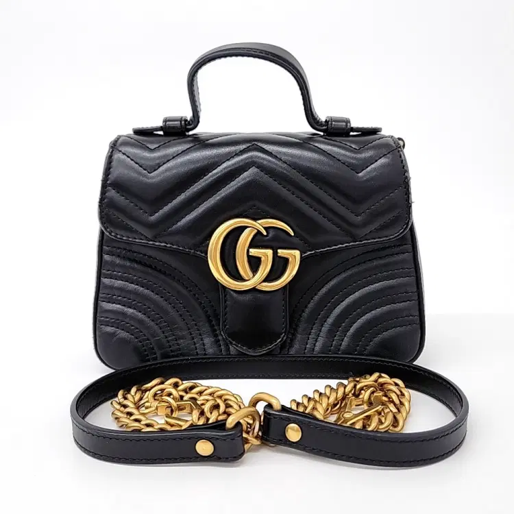 Gucci Marmont Mini Top Handle Shoulder Bag (547260)-Hover-Image