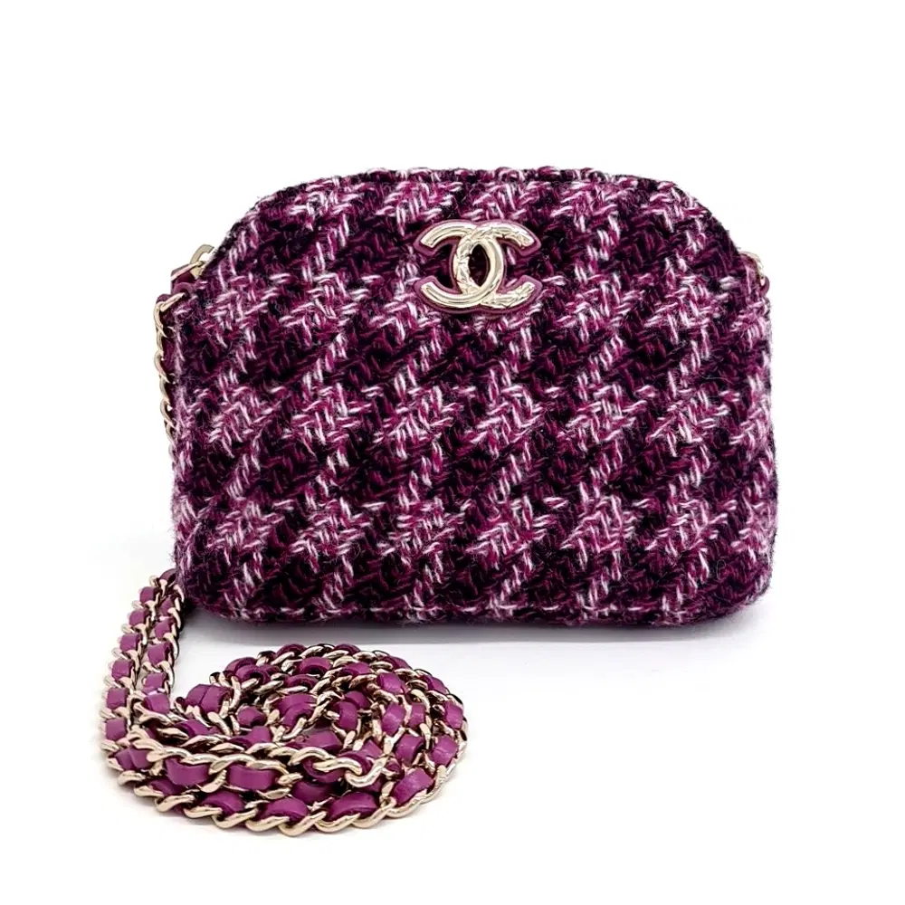 Chanel Tweed Mini Chain Crossbody Bag
