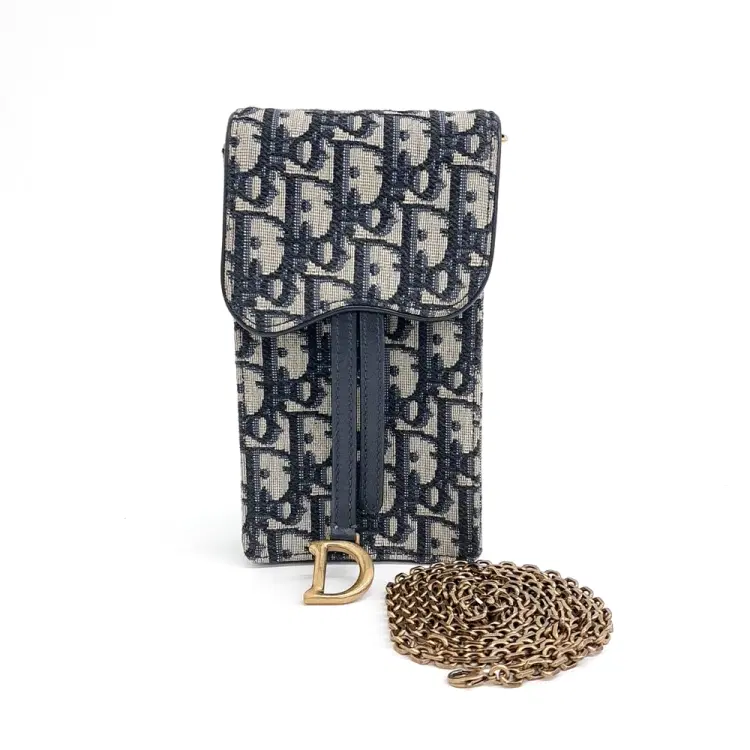 Dior Oblique Saddle Chain Crossbody Bag-Hover-Image