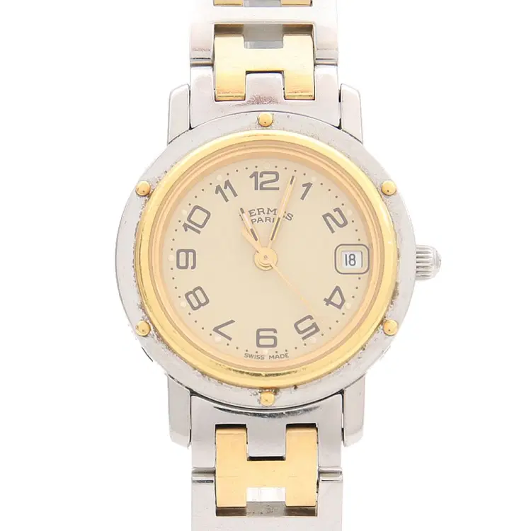Hermès Clipper Two-Tone Watch (Cl4.220)-Hover-Image