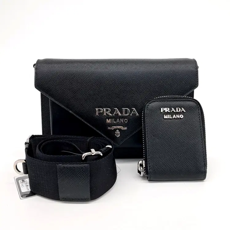 Prada Saffiano Clutch and Crossbody Bag (1BP020)-Hover-Image