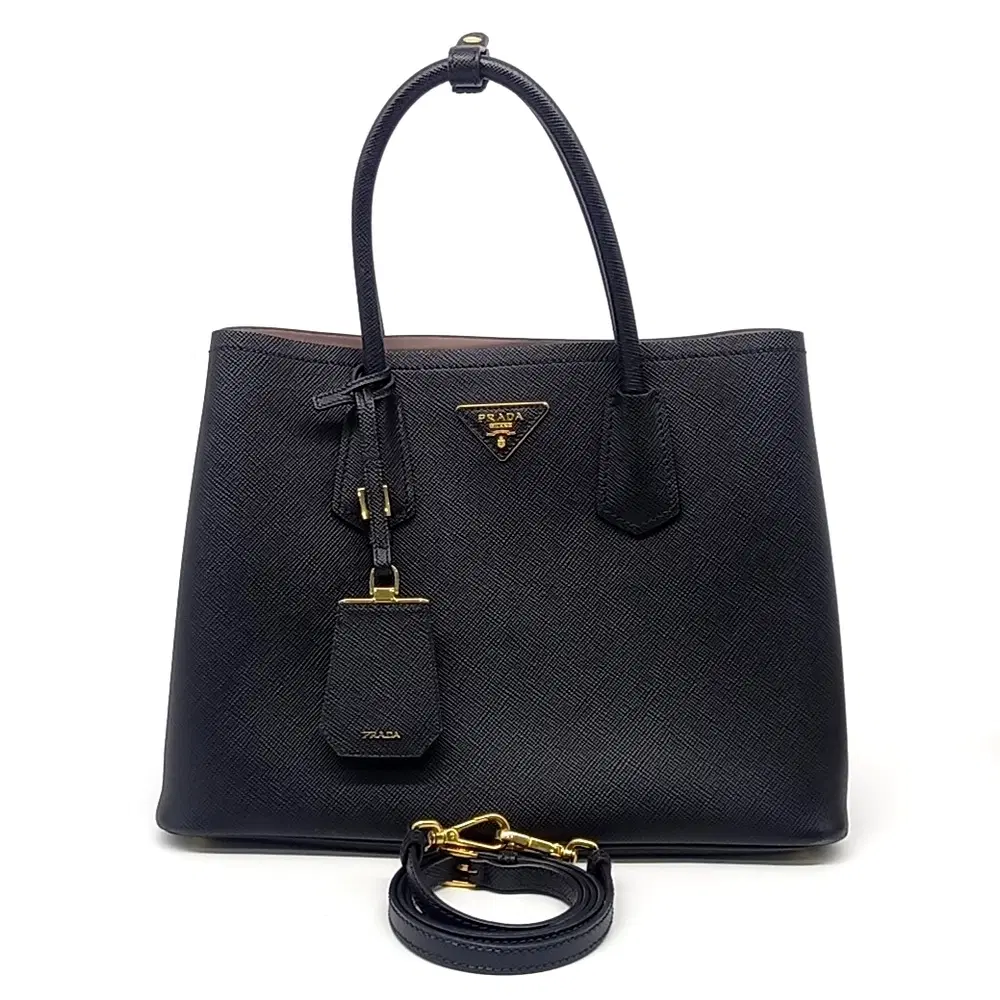 Prada Saffiano Double Tote and Shoulder Bag (1BG775)