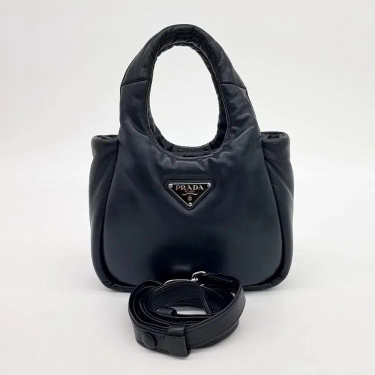 Prada Padded Soft Napa Tote Bag Small (1BA359)-Hover-Image