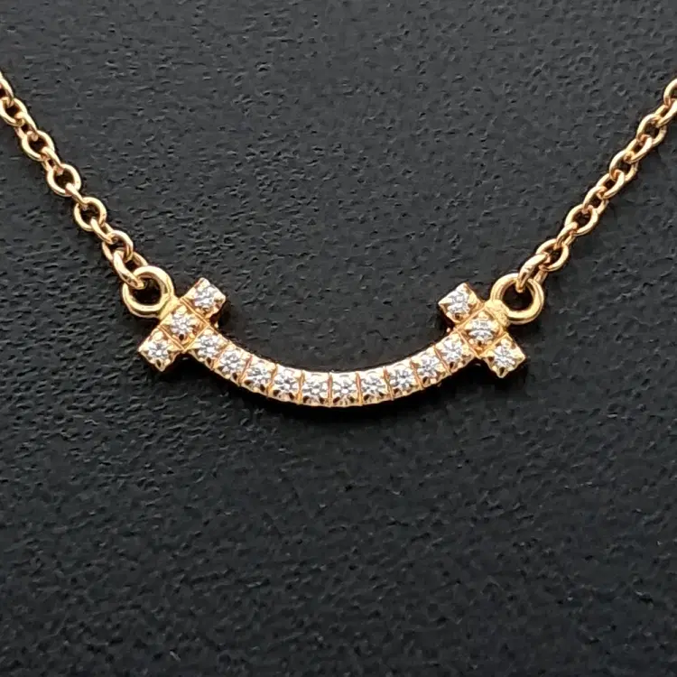 Tiffany & Co. Diamond T Smile Necklace-Hover-Image