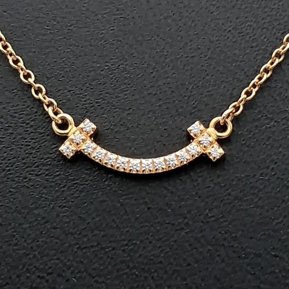 Tiffany & Co. Diamond T Smile Necklace