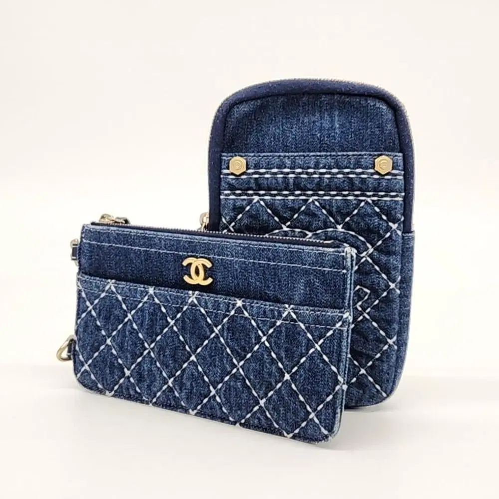 Chanel Denim Vertical Pouch Bag