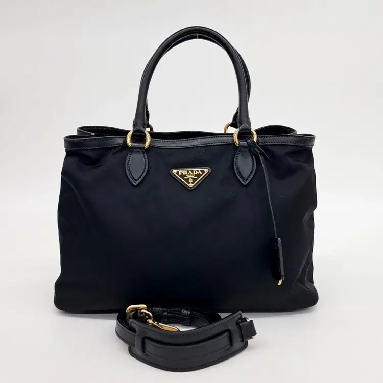 Prada Fabric Tote and Shoulder Bag (1BA579)-Hover-Image