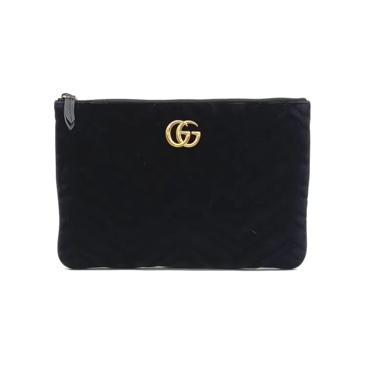 Gucci Velvet GG Marmont Clutch (525541)-Hover-Image