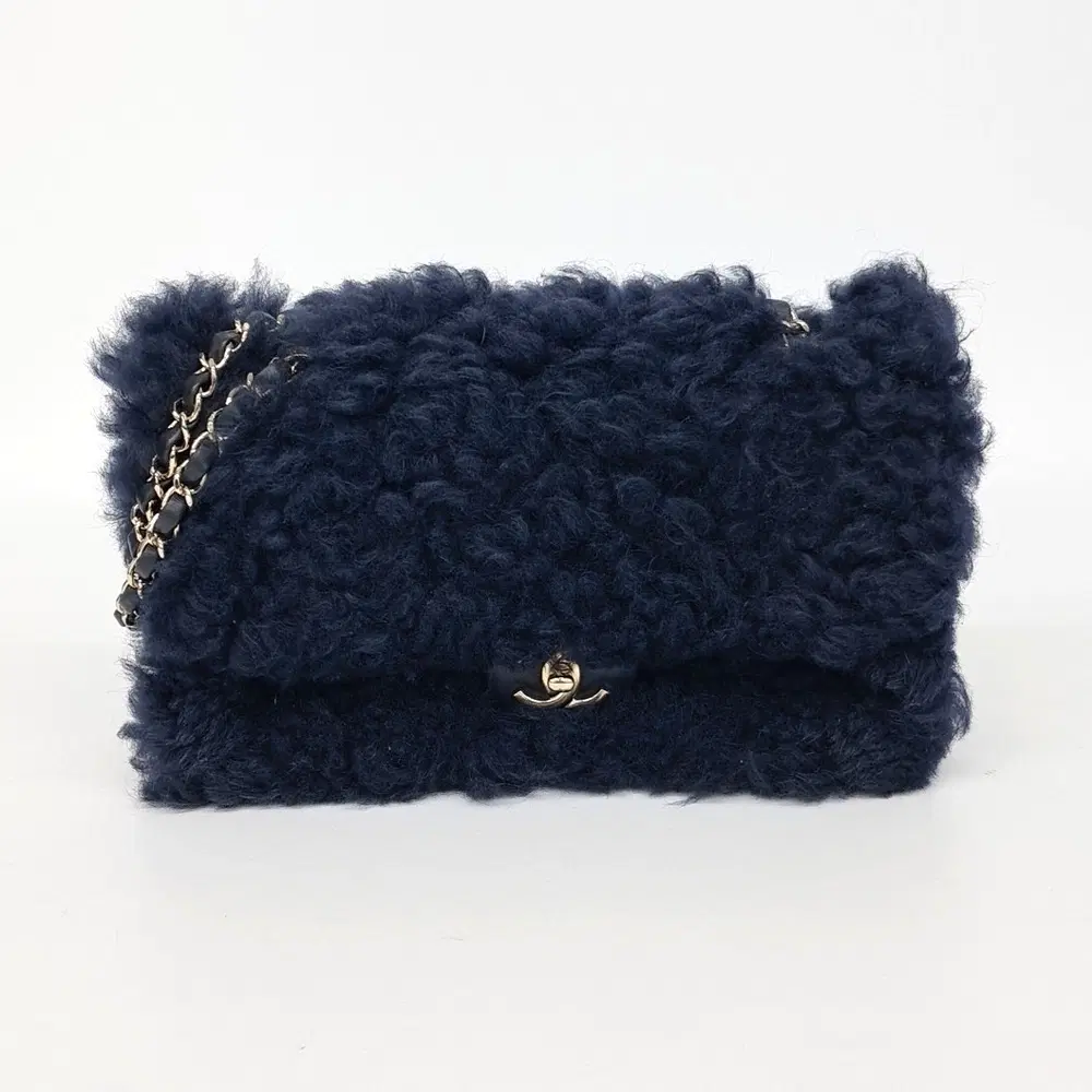 Chanel shearling chain shoulder bag