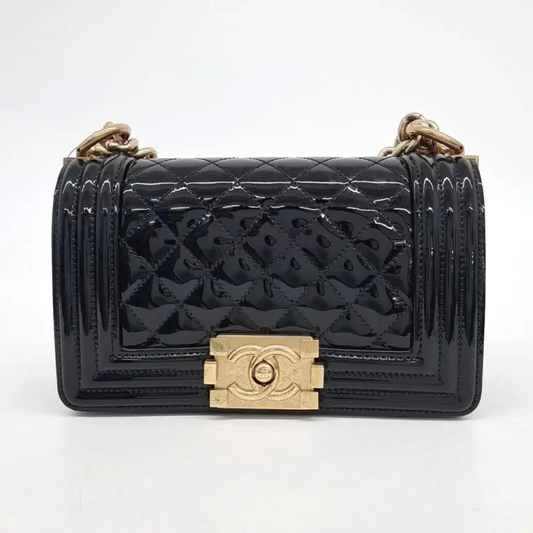 Chanel Patent Boy Bag Small-Hover-Image