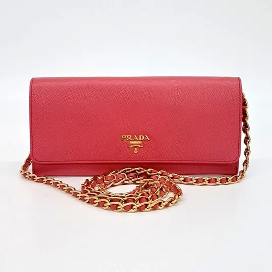 Prada Saffiano Long Wallet and Chain Crossbody Bag