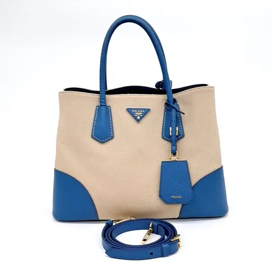 Prada Canapa Saffiano Double Tote and Shoulder Bag (BN2775)