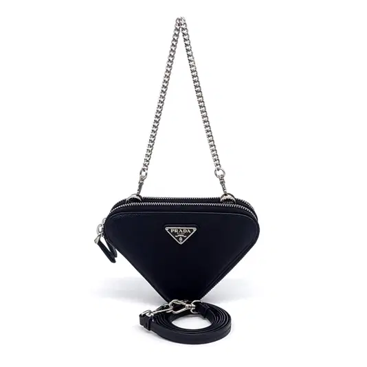 Prada Saffiano Triangle Mini Pouch (1NR015)