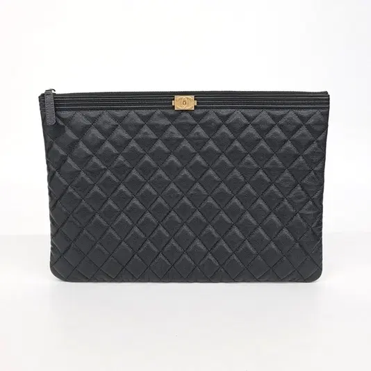 Chanel Caviar Boy Clutch Large
