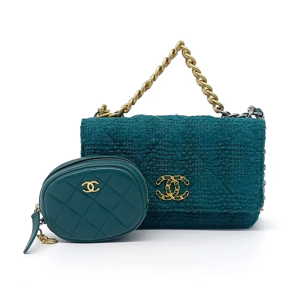 Chanel Tweed Coin Purse WOC 19 Mini Crossbody Bag