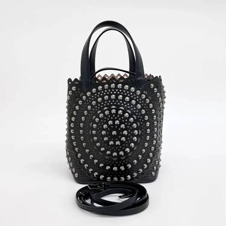 Alaia Laser Cut Bucket Bag-Hover-Image