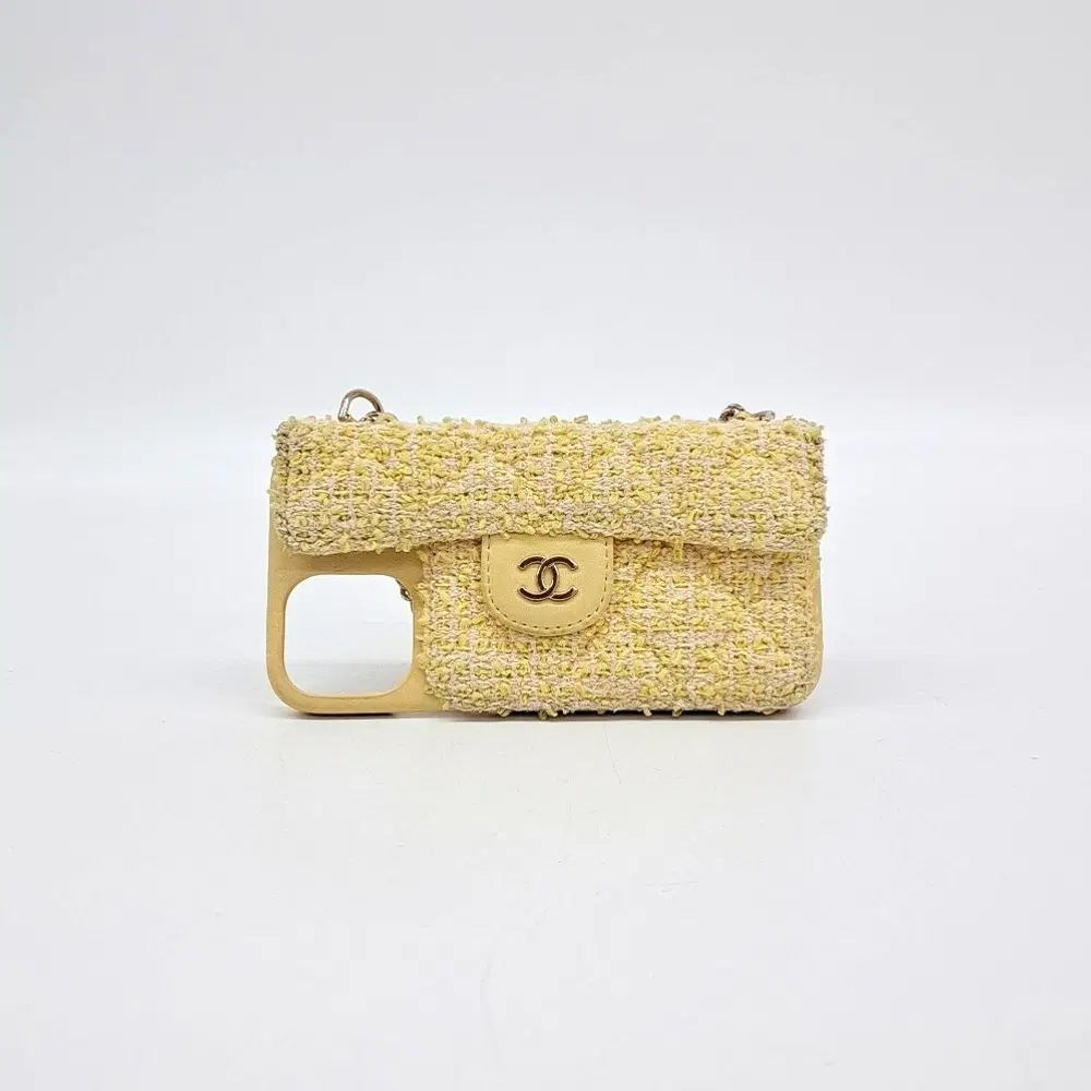 Chanel tweed chain phone case