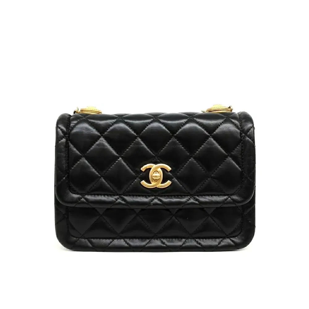 Chanel Button-On Top Crossbody Bag