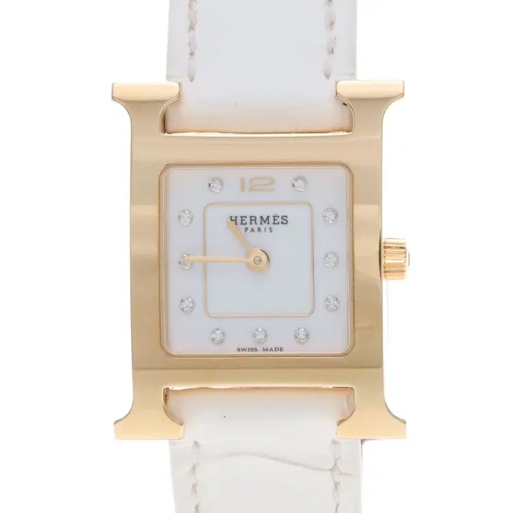 Hermès H-Hour Diamond Gold-Plated Watch (Hh1.202B)-Hover-Image