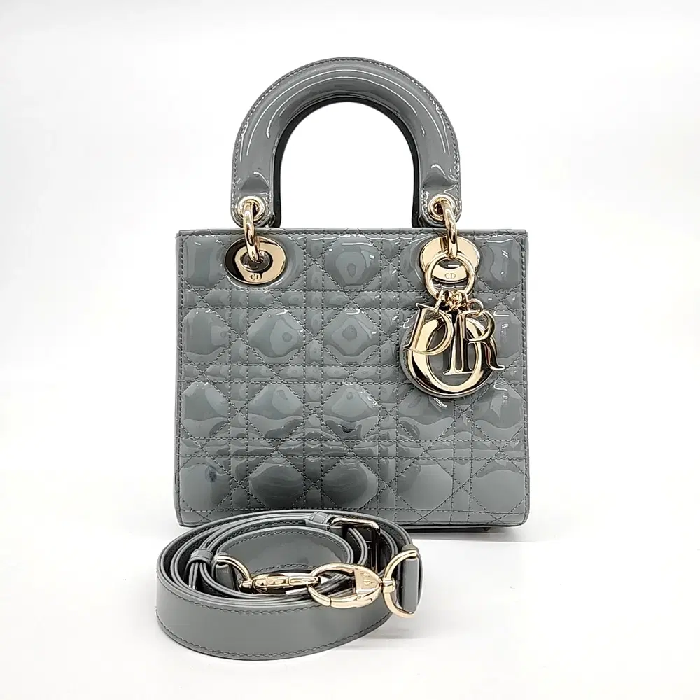 Christian Dior Patent Cannage Lady Bag Small
