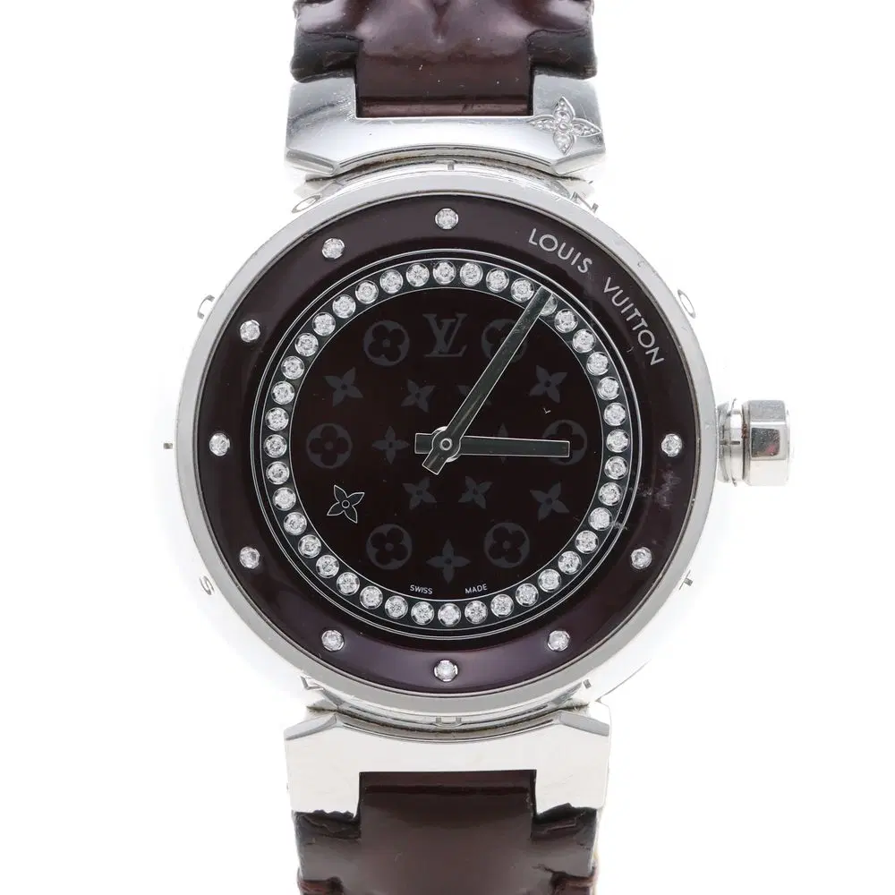 Louis Vuitton Tambour Diamond Steel Watch (Q1319)