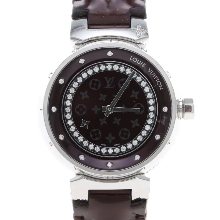 Louis Vuitton Tambour Diamond Steel Watch (Q1319)-Hover-Image