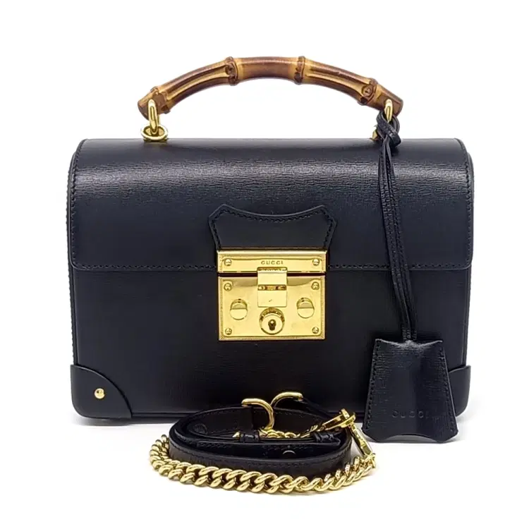 Gucci Padlock Bamboo Shoulder Bag Small (603221)-Hover-Image