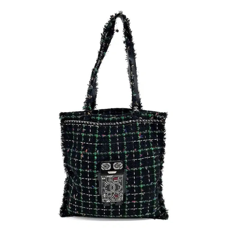 Chanel Tweed Robot Chain Shopper Bag-Hover-Image