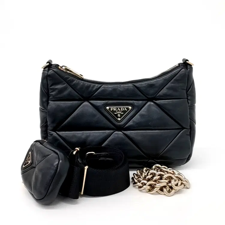 Prada System Napa Patchwork Shoulder and Crossbody Bag (1BC157)-Hover-Image