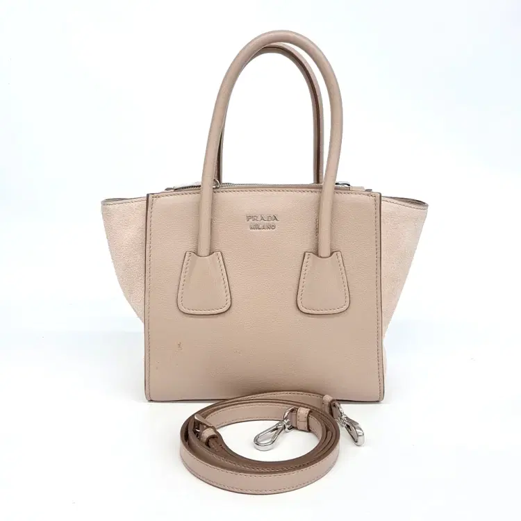 Prada Glacé Calf Tote and Shoulder Bag (1BA025)-Hover-Image