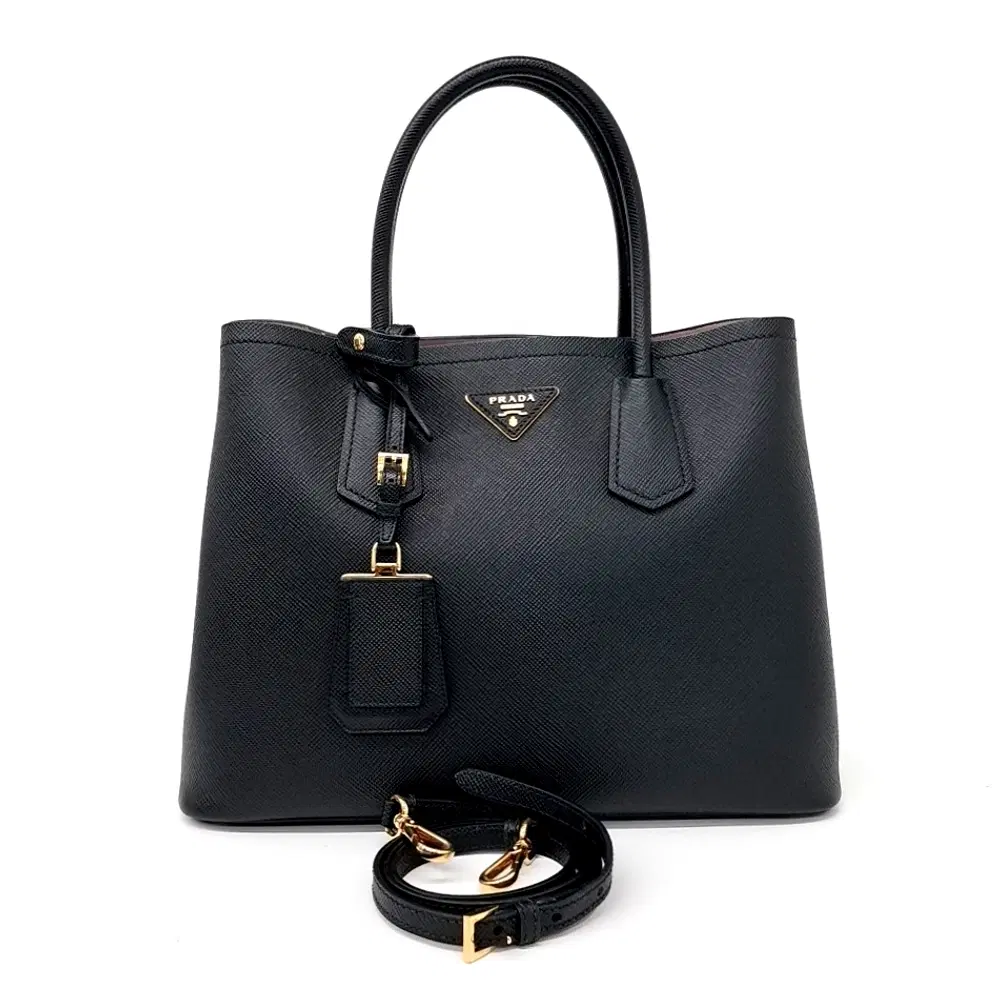 Prada Saffiano Double Tote and Shoulder Bag (1BG775)